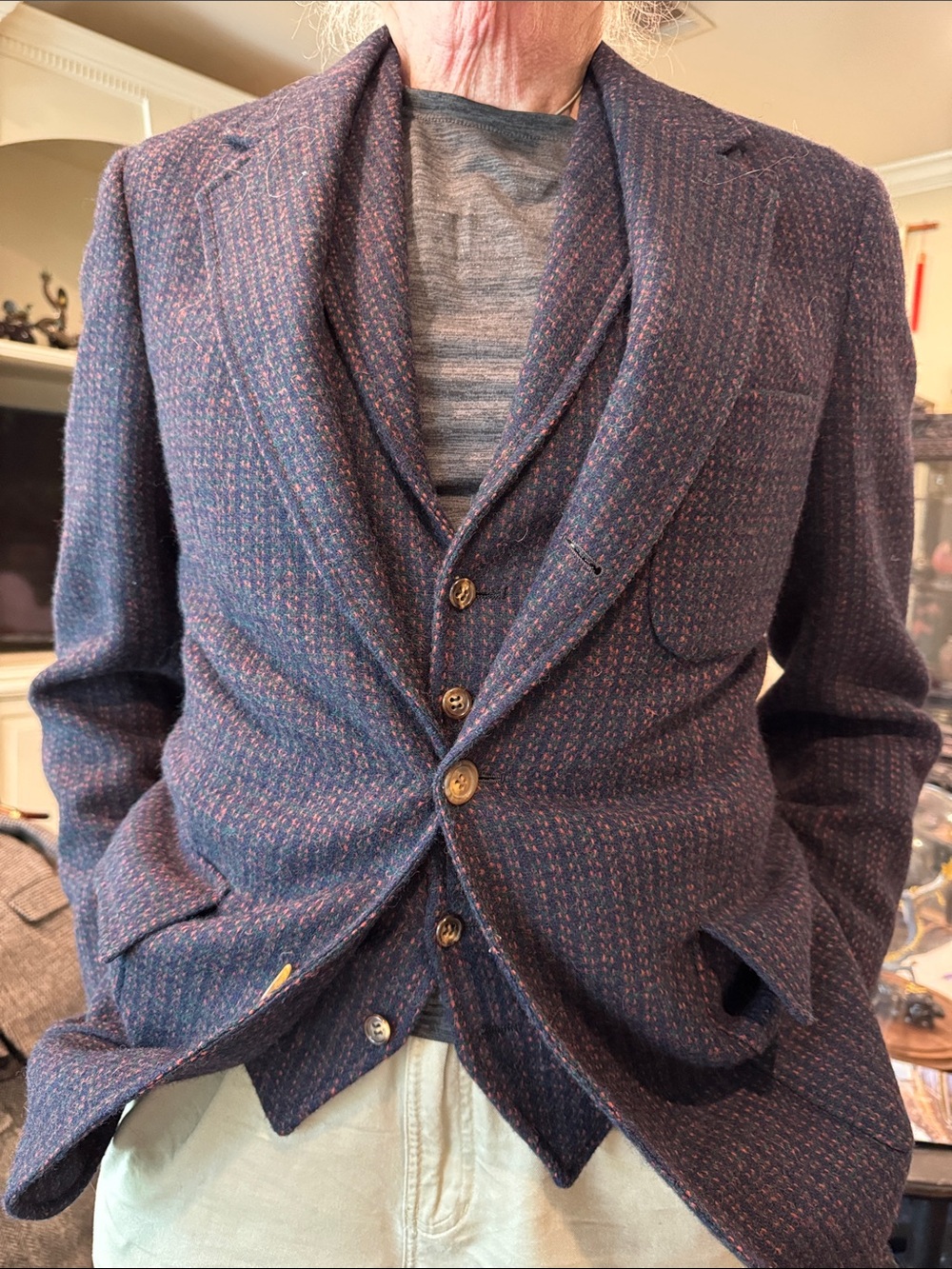 Couture Alexander Julian BESPOKE Men's 100% Pure Wool Sport Coat & Vest Sz 40L